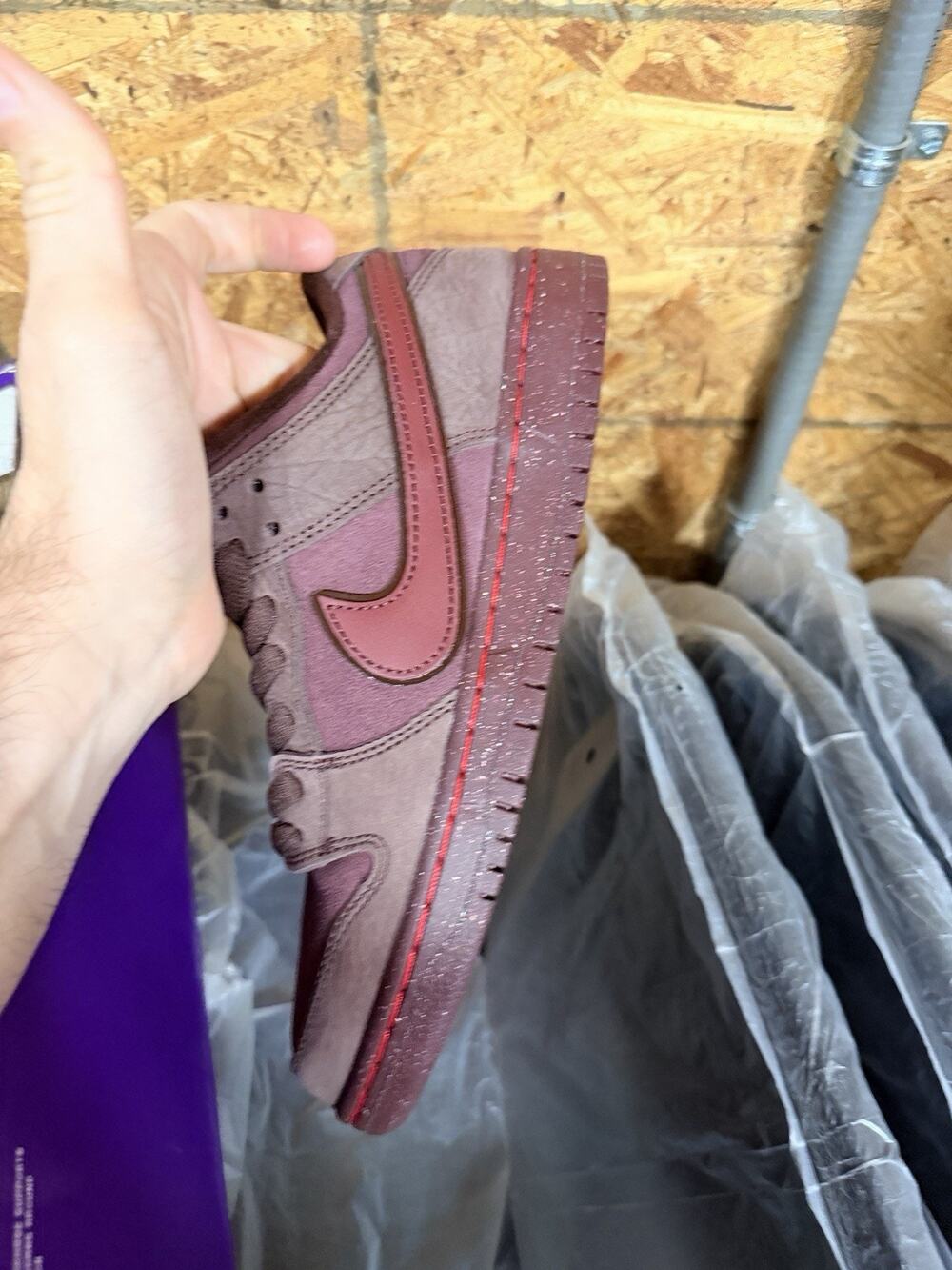 Size 7 - Nike Dunk Premium SB Low City of Love Collection - Burgundy Crush